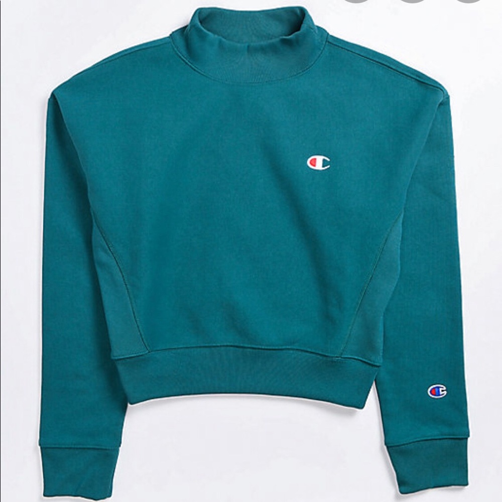 Champion Reverse Weave Mock Neck Crop Sweatshirt
